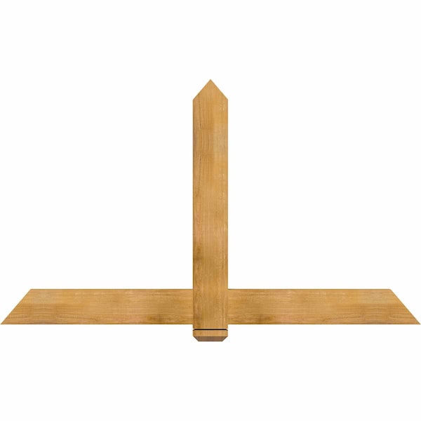 Ekena Millwork Eugene Rough Sawn Timber Gable Bracket, Western Red Cedar, 72"W x 42"H x 2"D x 6"F, 14/12 Pitch GBW072X42X0206EUG00RWR - main